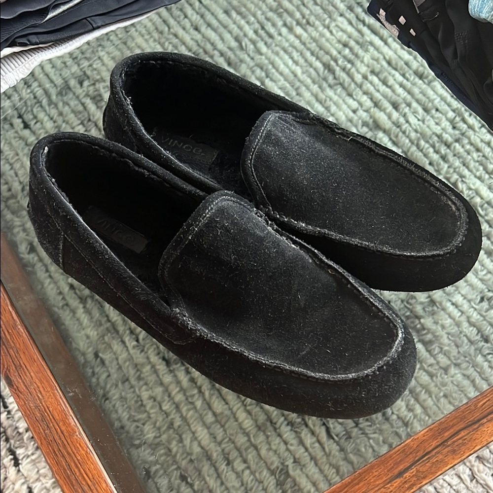Vince Men's Suede Black Loafers, 9